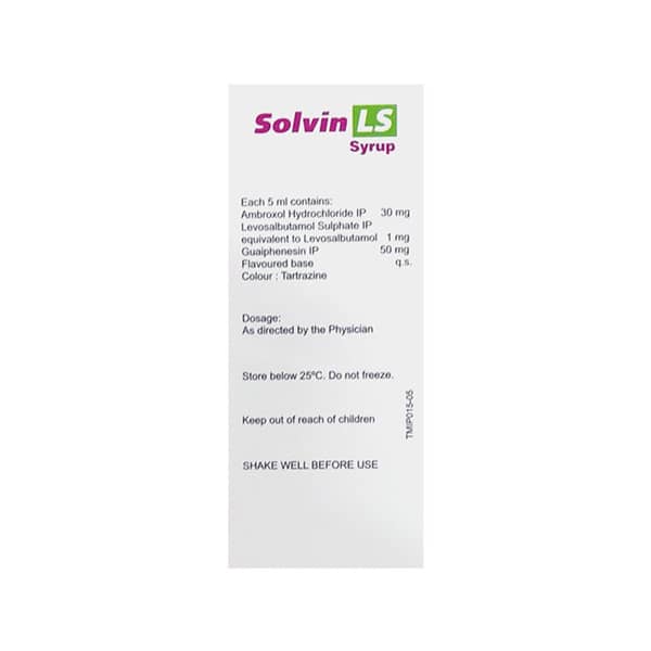 Solvin Ls Sugar Free Bottle Of 60ml Syrup