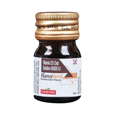 Neuferol D3 Nano Shot Butter Scotch Flavour Sugar Free Bottle Of 5ml Oral Solution (Pack Of 4)