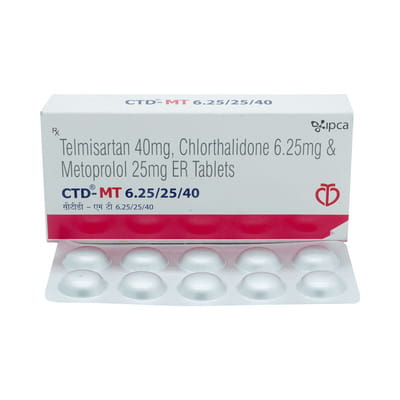 Ctd Mt 6.25/25/40mg Strip Of 10 Tablets