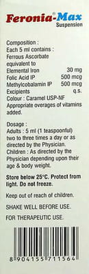 Feronia Max Orange Flavour Bottle Of 200ml Suspension