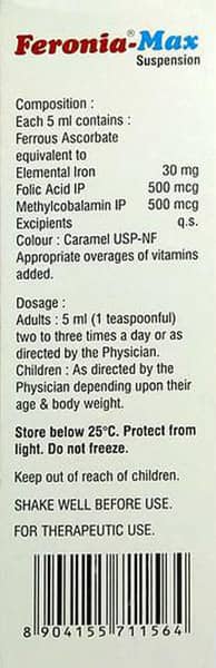 Feronia Max Orange Flavour Bottle Of 200ml Suspension