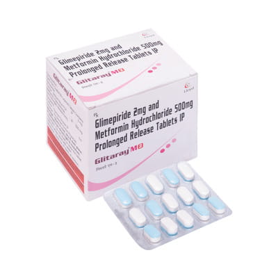 Glitaray M 2/500mg Strip Of 10 Tablets
