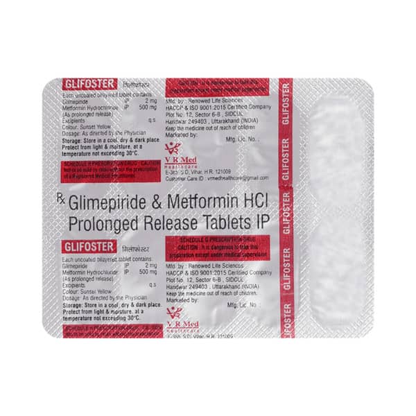Glifoster 2/500Mg Strip Of 10 Tablets