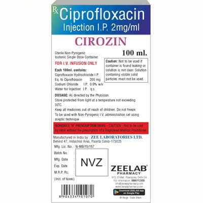 Cirozin 200mg Bottle Of 100ml Solution For Infusion