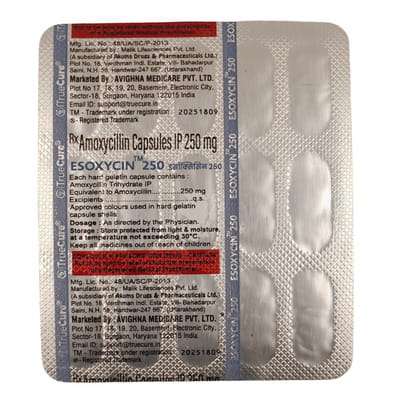 Esoxycin 250mg Strip Of 15 Capsules