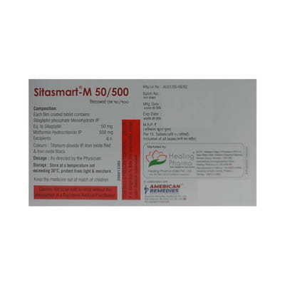 Sitasmart M 50/500mg Strip Of 15 Tablets