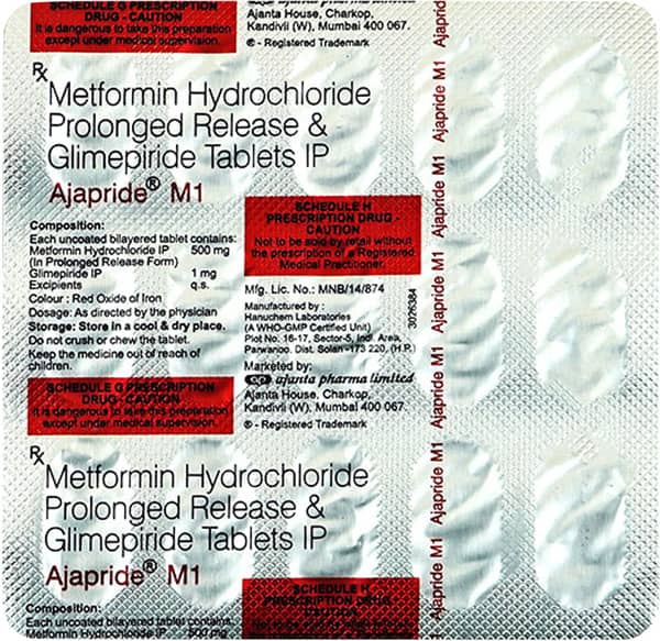 Ajapride M 1mg Tablet 15'S