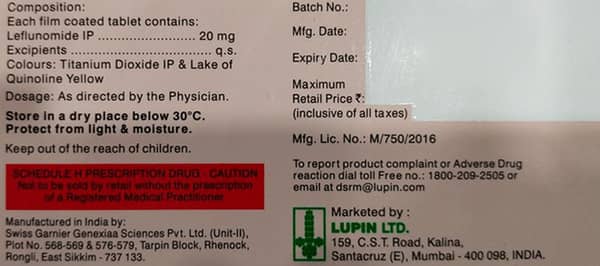 Lefutoid 20Mg Strip Of 10 Tablets