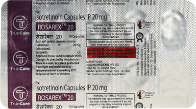 Rosarex 20mg Strip Of 10 Capsules
