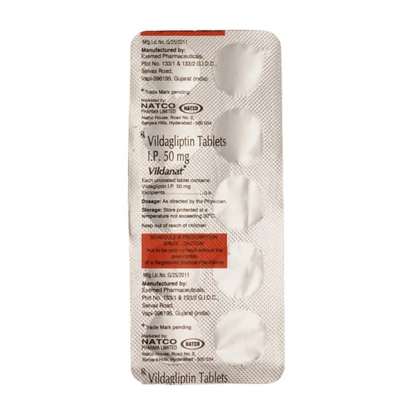 Vildanat 50mg Strip Of 10 Tablets