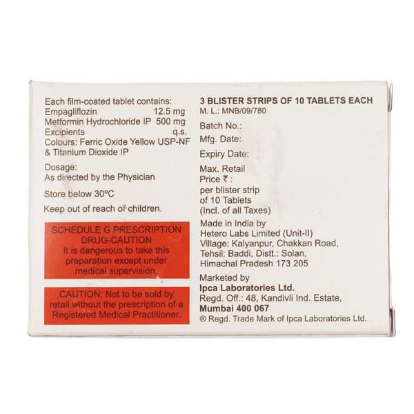 Emnorm M 12.5/500Mg Strip Of 10 Tablets