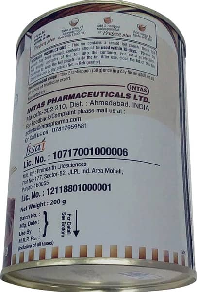 Proteen Plus Chocolate Flavour Tin Of 200gm Oral Powder