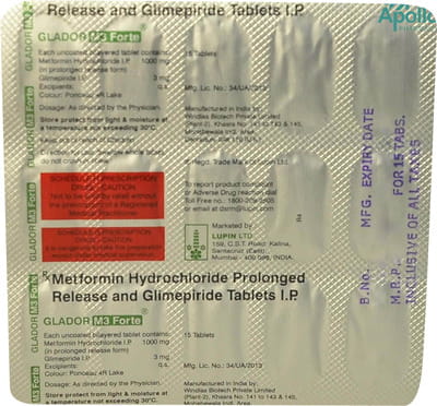 Glador M 3mg Forte Strip Of 15 Tablets