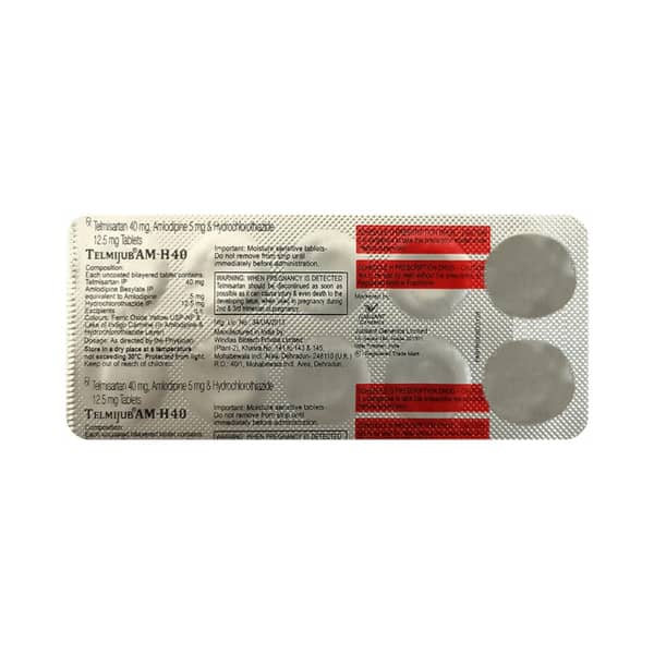 Telmijub Am H 40mg Strip Of 10 Tablets