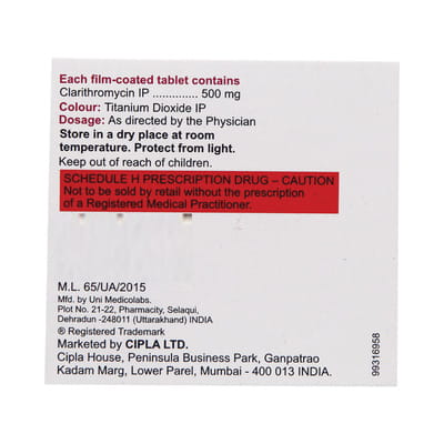 Zoclar 500 Strip Of 10 Tablets