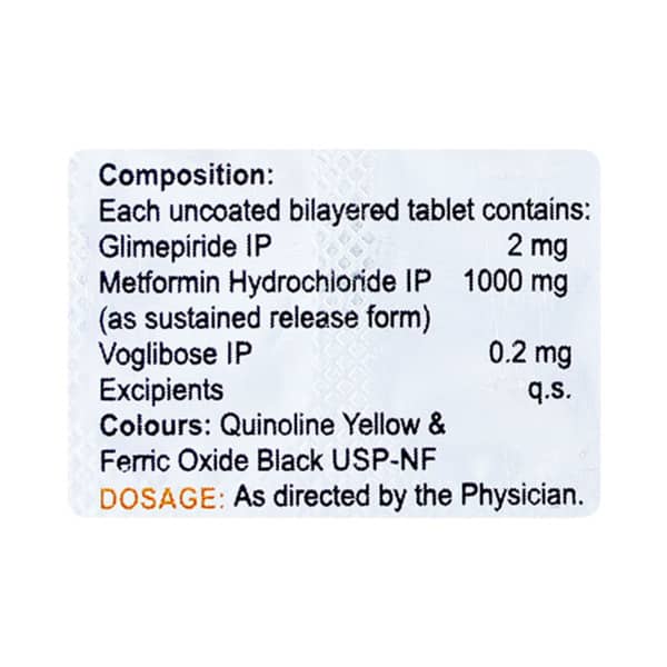 Voglow Gm 2Mg Forte Strip Of 15 Tablets