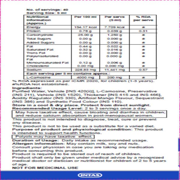Cogvin Ds Mango Flavour Bottle Of 200ml Syrup