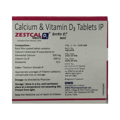 Zestcal D3 Strip Of 15 Tablets