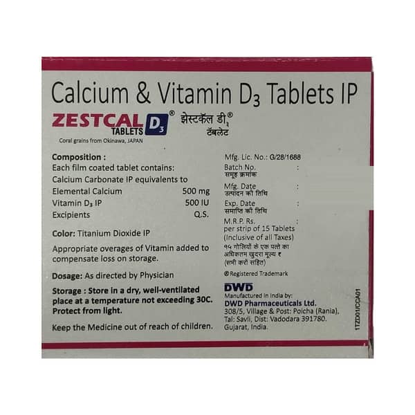 Zestcal D3 Strip Of 15 Tablets