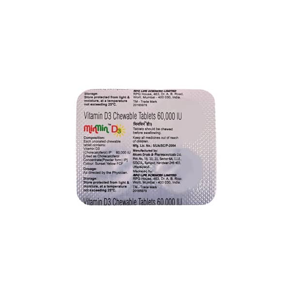 Minmin D3 Strip Of 4 Chewable Tablets