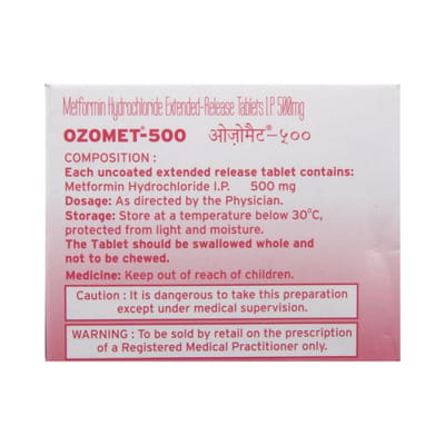 Ozomet 500 Strip Of 30 Tablets