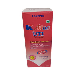 K Mac Uti Cranberry Flavour Sugar Free Bottle Of 210ml Suspension