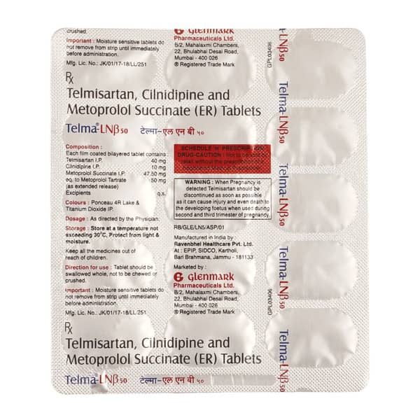 Telma Lnb 50mg Strip Of 15 Tablets