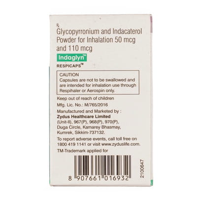 Indaglyn 50/110mcg Box Of 30 Respicaps