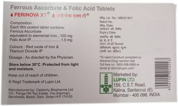 Ferinova Xt Strip Of 10 Tablets