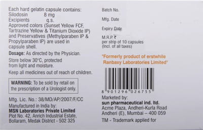 Silodonol 8mg Strip Of 10 Capsules