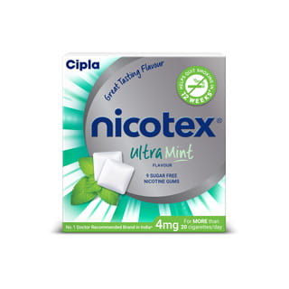 Nicotex 4mg Ultra Mint Flavour Sugar Free Strip Of 9 Chewing Gum
