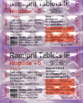 Hopace 5mg Strip Of 30 Tablets