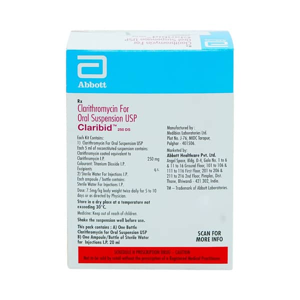 Claribid 250mg Ds Bottle Of 30ml Dry Suspension