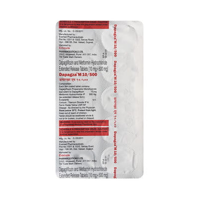 Dapagza M 10/500 Strip Of 10 Tablets