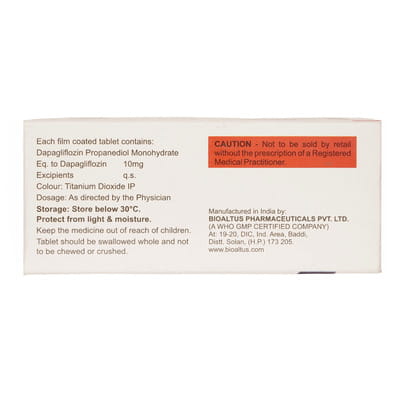 Dapavas 10mg Strip Of 10 Tablets