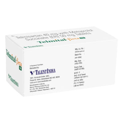 Telmital Beta 50mg Strip Of 10 Tablets