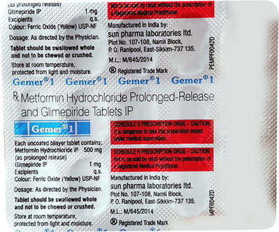 Gemer 1mg Strip Of 15 Tablets