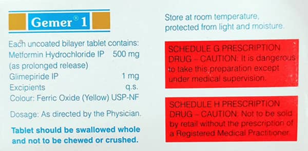 Gemer 1Mg Strip Of 15 Tablets