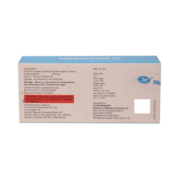 Abiways Sr 200 Strip Of 10 Tablets