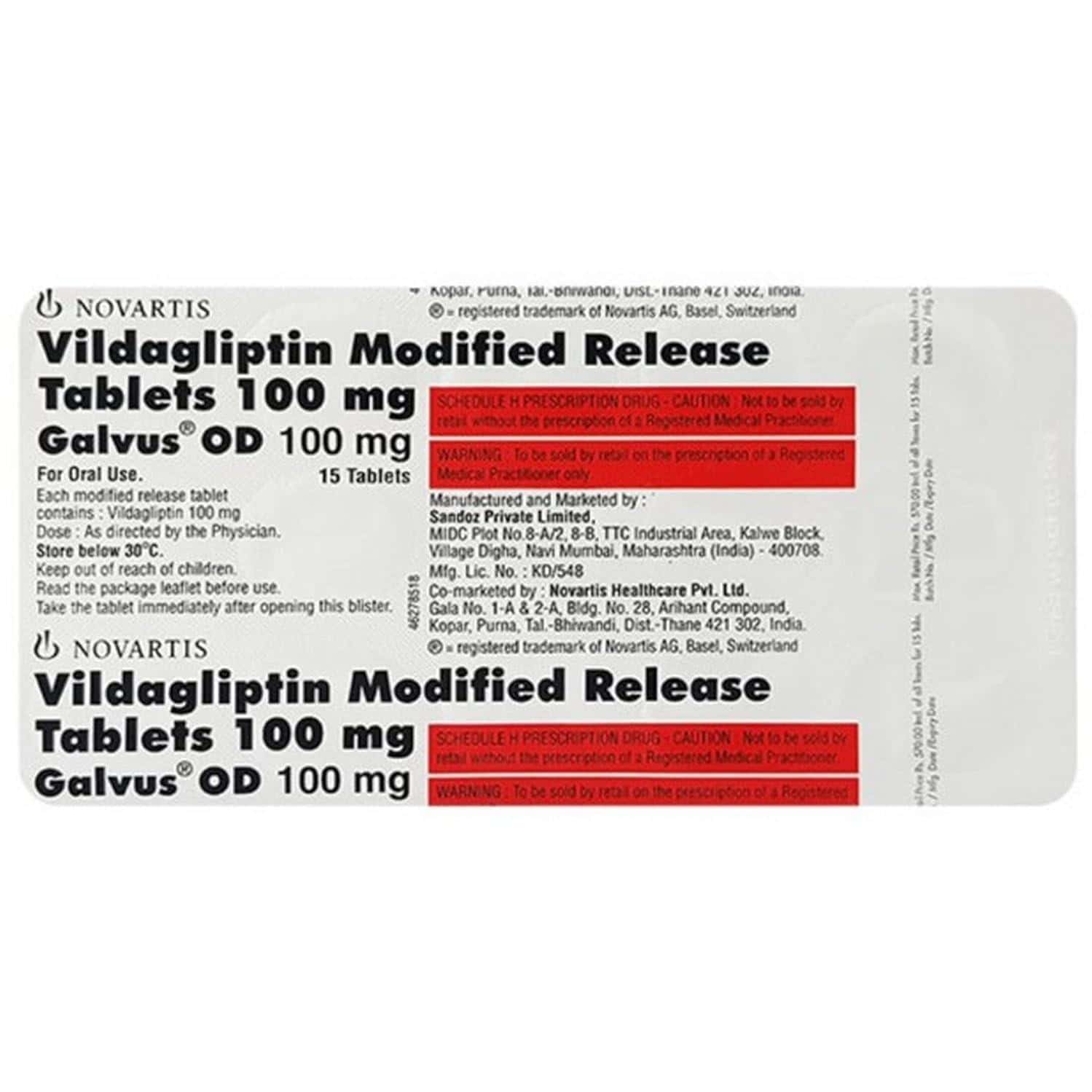 galvus od 100 mg tablet