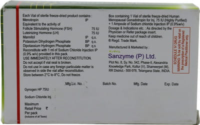 Gynogen Hp 75iu Dry Vial Of 1 Powder For Injection