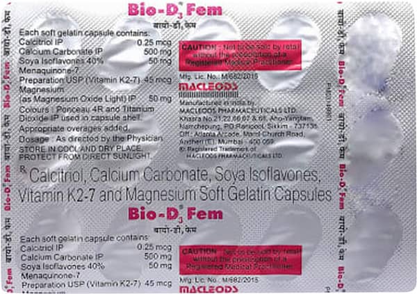 Bio D3 Fem Strip Of 15 Softgel Capsules