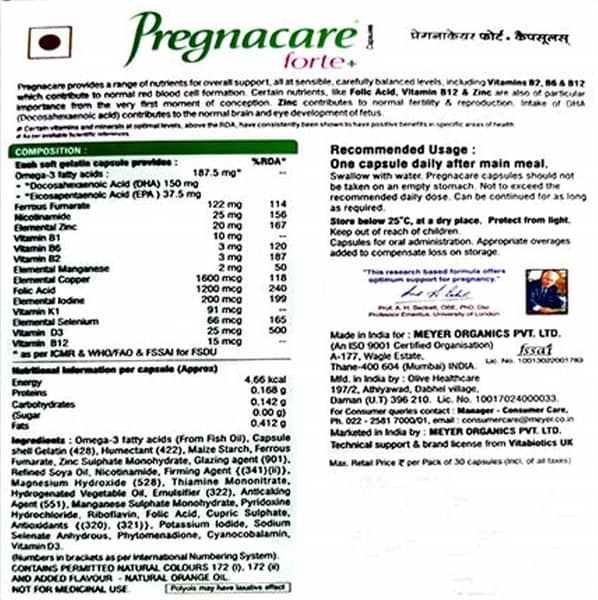 Pregnacare Forte Strip Of 15 Capsules