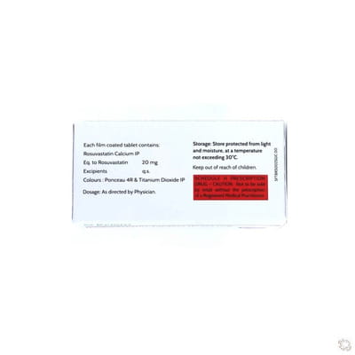 Rosuvastatin 20mg Strip Of 10 Tablets (Kriam Pharma)
