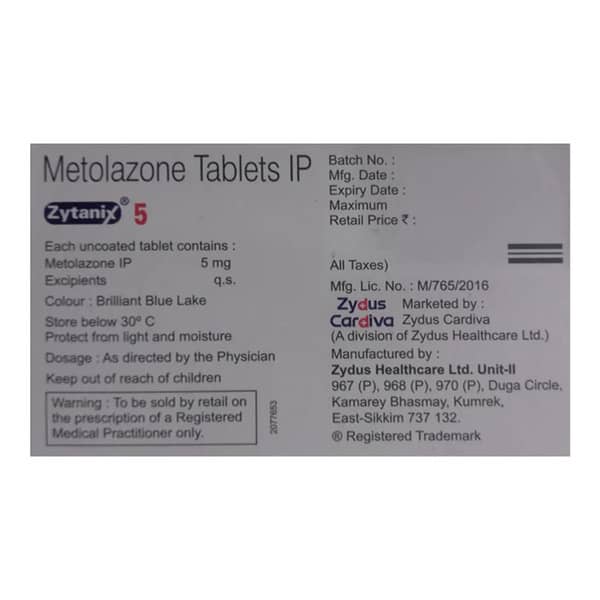 Zytanix 5Mg Strip Of 15 Tablets