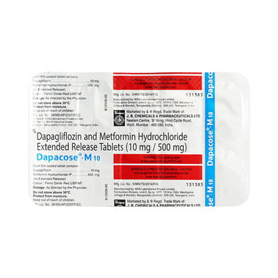 Dapacose M 10mg Strip Of 10 Tablets