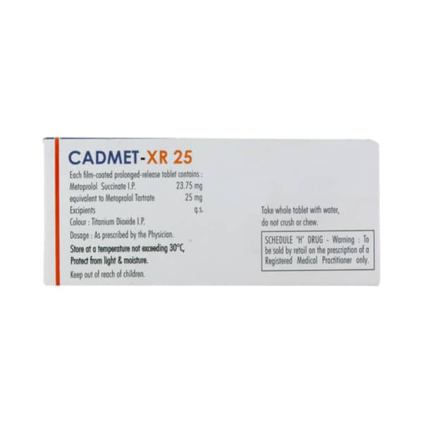 Cadmet Xr 25Mg Strip Of 10 Tablets