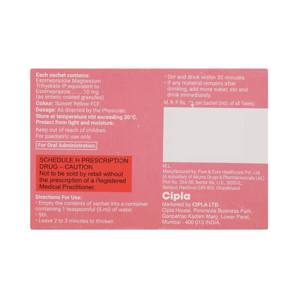 Esomac 10mg Sachet Of 1gm Granules