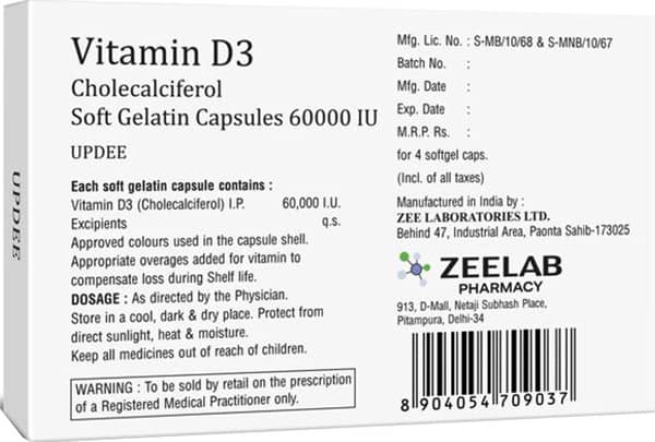 Updee 60k Strip Of 4 Capsules