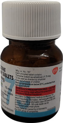 Eltroxin 75mcg Bottle Of 120 Tablets